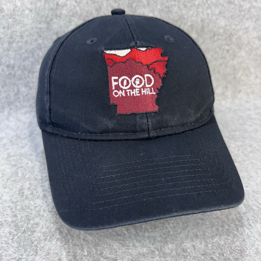 Food On The Hill Arkansas Hat Black Adjustable Cap Port & Company